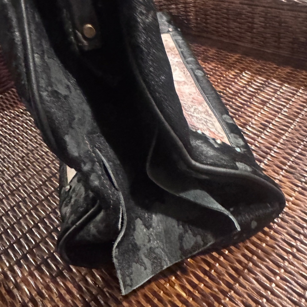 Full Grain Leather Western Artisan Bag Antler Handle Marilyn Monroe Pet Carrier - Picture 6 of 9